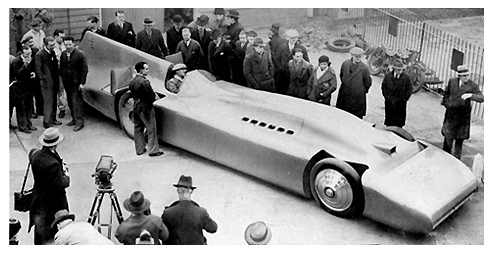 1935 Campbell-Railton Blue Bird at Daytona Beach 1935 –  Internal combustion